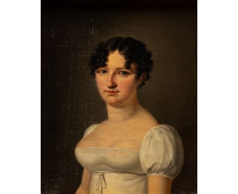 Full title: Henri Nicolas Van Gorp (1756-1819): Portrait of a lady, oil on canvas, early 19th C.Description:Work: 26,8 x 21,5