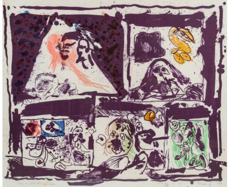 Full title: Pierre Alechinsky (1927): 'Mais oÃ¹ sont-ils', lithograph in colours, ed. VI/VIII, dated 1963Description:Work: ca