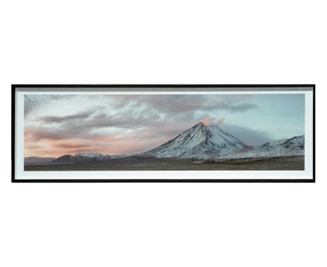 Alexander Lindsay(b.1961)Volcán Licancabur at Last Light, Chile 2013,unsigned,digital photographic print,75 x 280cms, frame 9