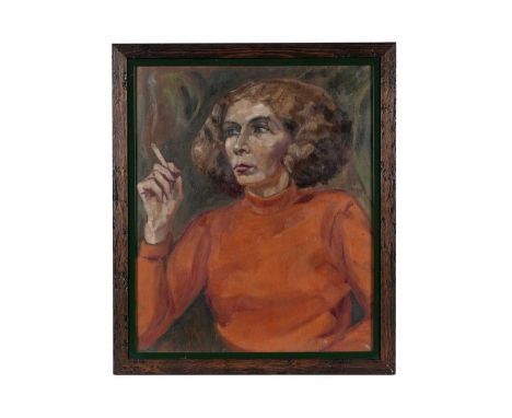 Alan Lowndes (British, 1921-1978)Portrait with Cigarette,signed verso and dated 1952,oil on board,60 x 50cms, in frame.
