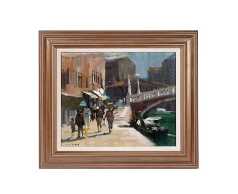 Gordon Radford(1936-2015)"Venice",signed, titled verso,oil on board,36.5 x 45cms, frame 54 x 62cms.