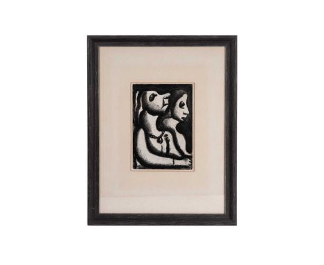Georges-Henri Rouault (French, 1871-1958)Plate No.21, Pere Ubu Series,etching,27 x 18.5cms (plate), 59.5 x 46.5cms total in f