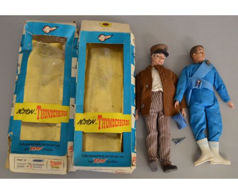 2 boxed vintage action figures inspired by the Gerry Anderson 'Thunderbirds' Tv series 'Scott and 'Parker'. These 'Empire Mad