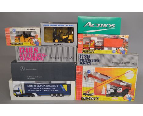 9 boxed Continetal diecast models including three Mercedes Benz 1:43 scale truck models including a&nbsp; promotional Mercede