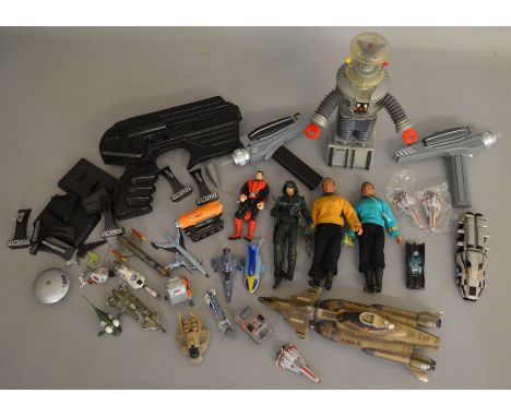 An unboxed Robot, of recent manufacture, together with a small quantity of unboxed&nbsp; TV and Film related figures and vehc