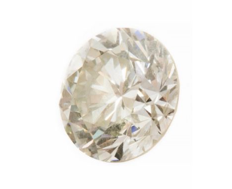 A loose diamond, the round brilliant cut diamond accompanied by an AnchorCert diamond report stating 1.18 carats, K colour an