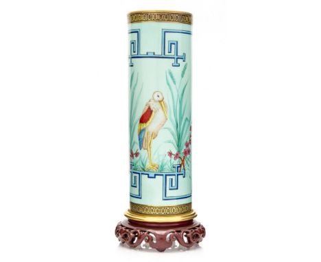 Christopher Dresser (attributed) for Royal Worcester, an Aesthetic Movement spill vase, 1875, in the Oriental style, painted 