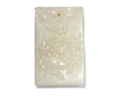 A Chinese jade type pendant, horse and rider, 6cm long