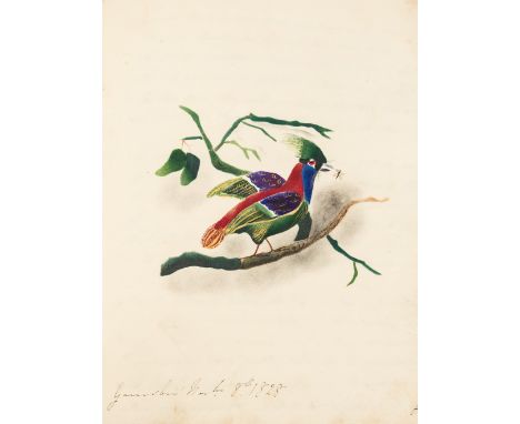 A late-Georgian manuscript album of verse, sketches, watercolours. An intriguing work, dated 1822-1829, including some nice p