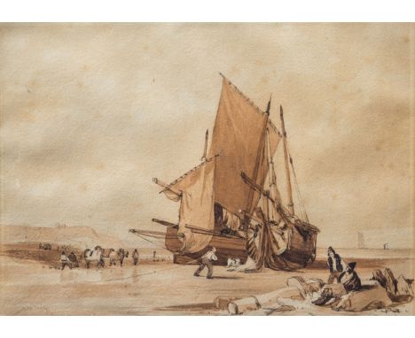 Thomas Lound (British, 1802-1861), after James Duffield Harding'Hastings', Inscribed 'Hastings, sketch from JDH'Pencil, pen a