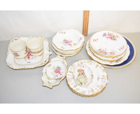 Mixed Lot: Ceramics to include small Worcester vases, quantity of Derby tea wares and other items