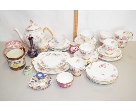 Mixed Lot: Ceramics to include Windsor tea wares, small Worcester jug, copper lustre tankard and various other items