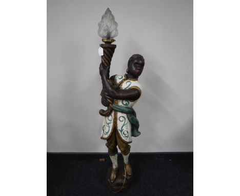 A Blackamoor style floor lamp
