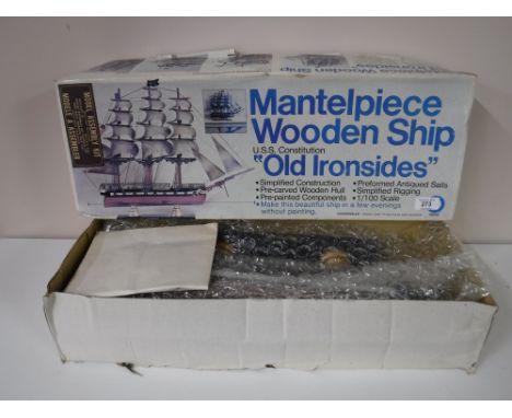 A boxed Entex mantelpiece wooden ship construction kit, USS Constitution