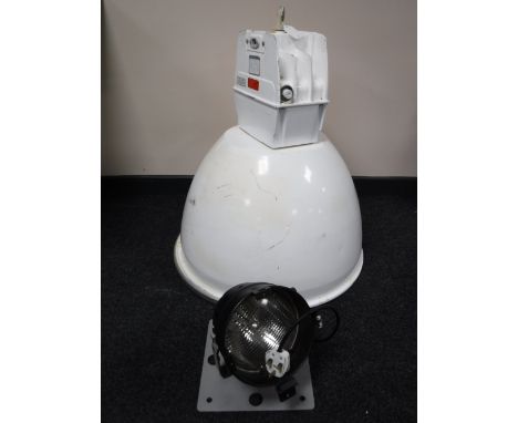 An industrial hallogen lamp, together with a spotlight 