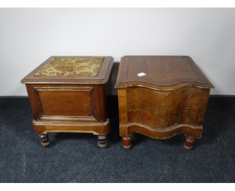 Two Victorian mahogany commode stools