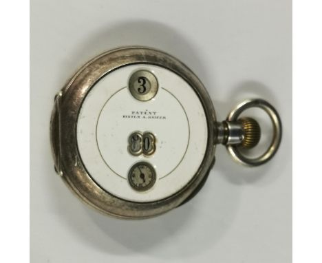 EARLY SILVER DIGITAL POCKET WATCH IN WORKING ORDER CIRCA 1900