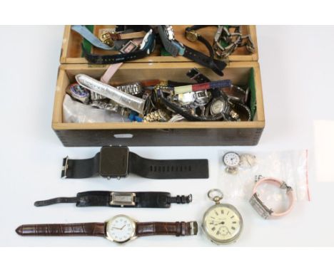 Collection of vintage wristwatches to include Salvos open faced pocket watch