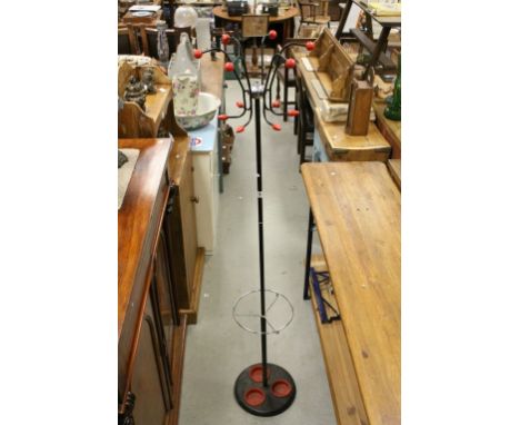 Retro Atomic Black and Red Cloak and Stick Stand