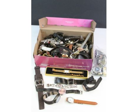 Shoe box of vintage wristwatches, Gents and Ladies