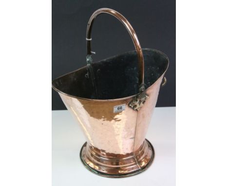 Vintage Copper coal Bucket with swing handle