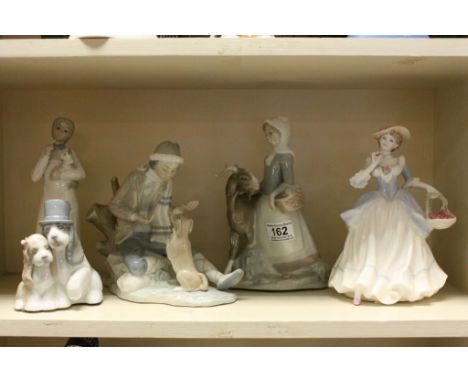 Five vintage figurines to include Lladro, Nao &amp; Coalport