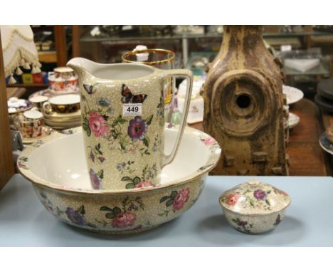 Grimwades ceramic Jug &amp; Bowl set with covered Soap dish