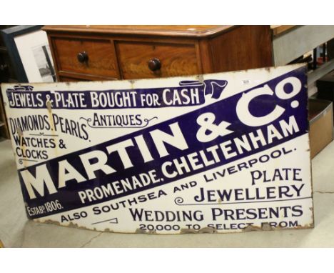 Large vintage Enamel Sign for Martin &amp; Co Promenade Cheltenham