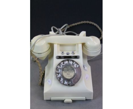 Vintage white Bakelite Telephone with pull out tray