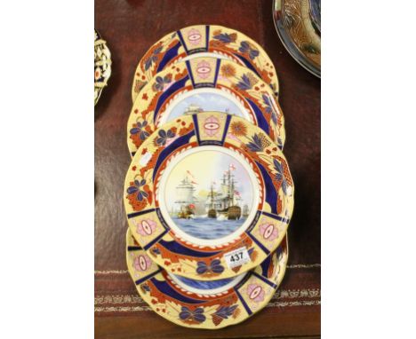 Set of four Royal Worcester "Nelson Collection" limited edition plates depicting famous Naval Battles