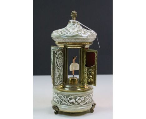 Key wind ceramic Musical Cigarette dispenser with Ballerina to centre