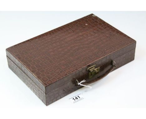Faux Crocodile Leather vanity case with Elizabeth Arden vintage contents