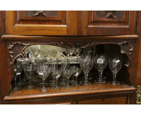 Collection of vintage Glassware with Etched patterning