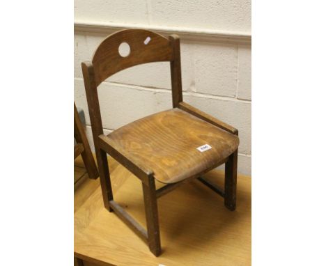 Vintage Oak and Plywood Child's Chair
