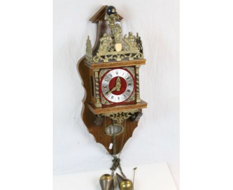 Vintage Dutch Wall Clock with weights and pendulum