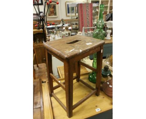 Vintage Elm Seated Laboratory Stool