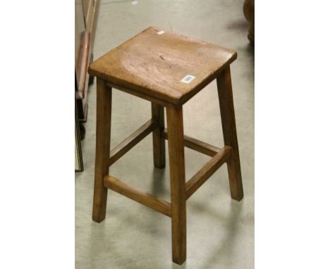 Vintage Beech Wood Laboratory Stool
