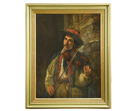 William Arthur Breakspeare RBA RBSA (British, 1855-1914) Self portrait of the artist as a wandering minstrelsigned lower righ