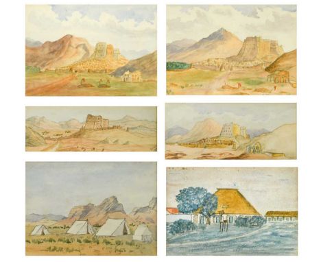 Captain J. O. Mennie (19th century) Four views of the Palace of Mir Khudadad, Khan of Kalat, Pakistanvariously inscribed and 