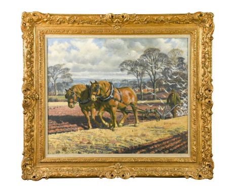 § Charles Frederick Tunnicliffe OBE RA (British, 1901-1979) A Suffolk Punch plough teamsigned lower right 'C F Tunnicliffe'oi