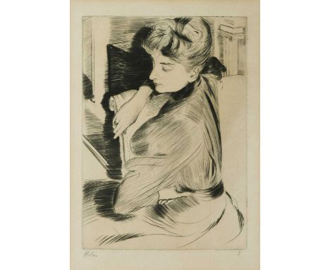 Paul César Helleu (French, 1859-1927) Meditation (Méditation), from 'L'Estampe Originale'hand-signed to the margin in pencil 