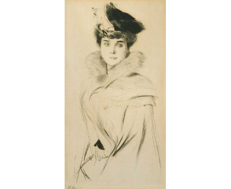 Paul César Helleu (French, 1859-1927) Portrait of Madame Chéruithand-signed in pencil to the margindrypoint etching42 x 22.5c
