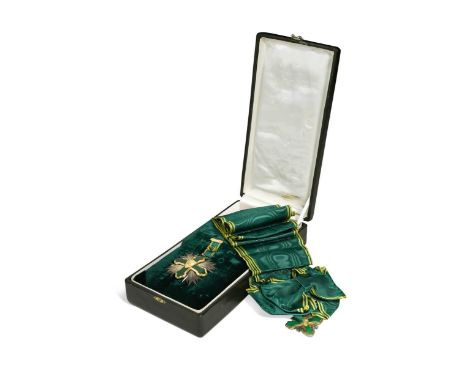 Colombia, Order of San Carlos, Grand Cross Set, 1st Class, instituted in 1954, silver gilt and enamelled sash badge and breas