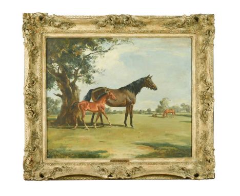 § Raoul Millais (British, 1901-1999) 'Belle of All with her filly foal Alycidon'signed lower right 'Raoul Millais' and dated 