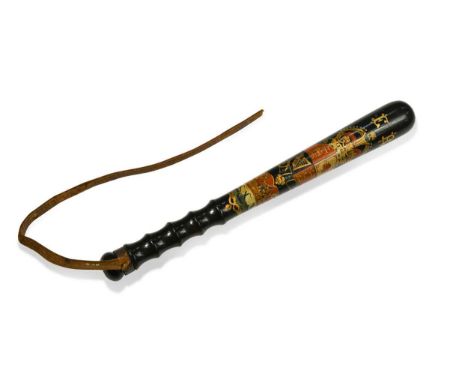 An Edwardian truncheon, painted decoration with initials 'E.R' and Royal Coat of Arms, and inscribed and dated 'Alderman Geor