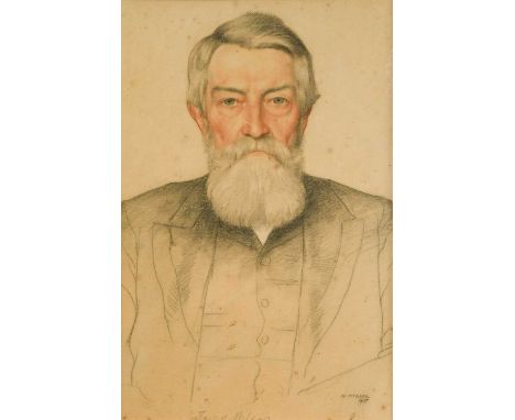 William Strang RA RPE (Scottish, 1859-1921) Portrait of a mansigned lower right 'W. STRANG' and dated 1905titled lower centre