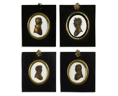 John Miers (British, 1758-1821) and John M. Field (British, 1771-1841) Four silhouette portraits of ladies and gentlemanthree
