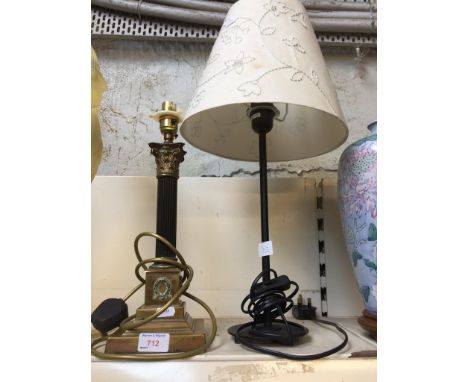 BRASS LAMP AND ANOTHER
