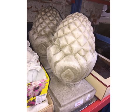 2 PINEAPPLE GATE POST TOPS
