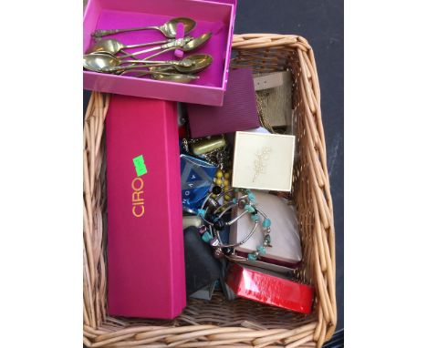 BASKET OF COSTUME JEWELLERY      C